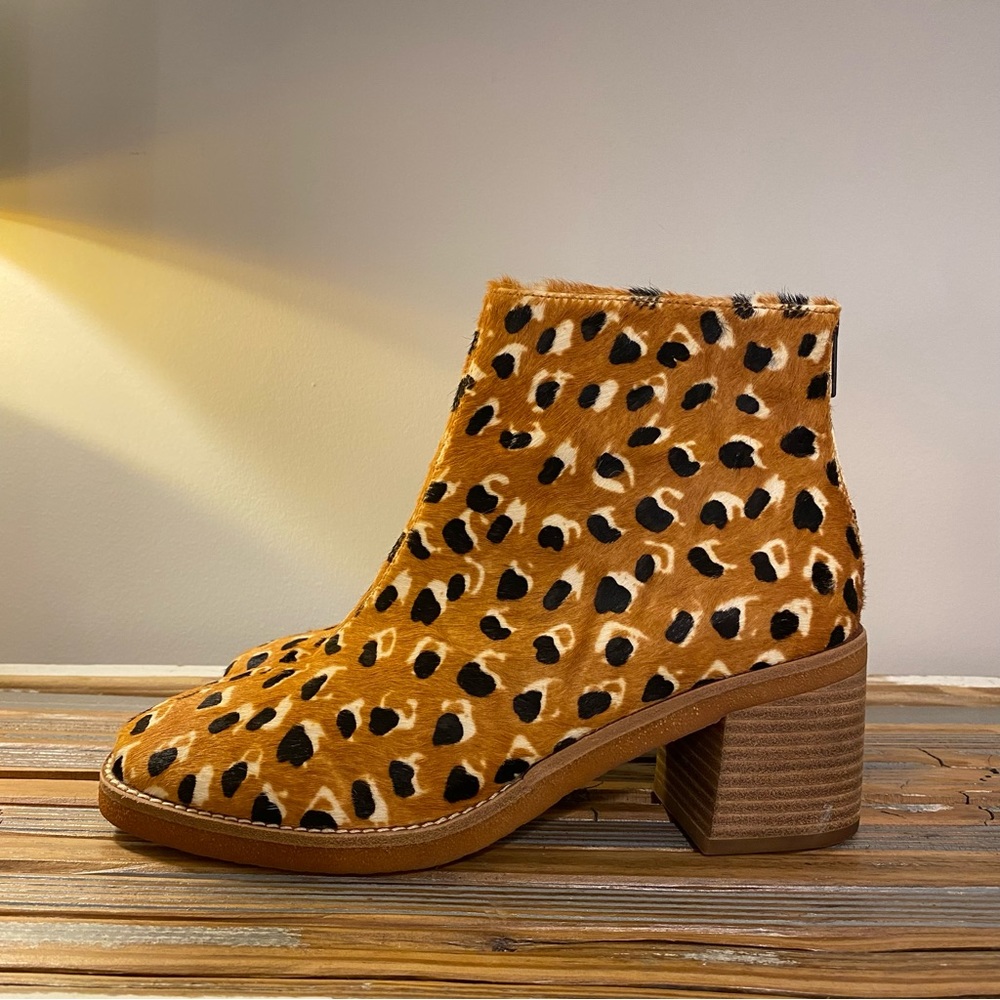 Free People Intentionally Blank Dalton Boots in Tan Cheetah Calf Hair Leather